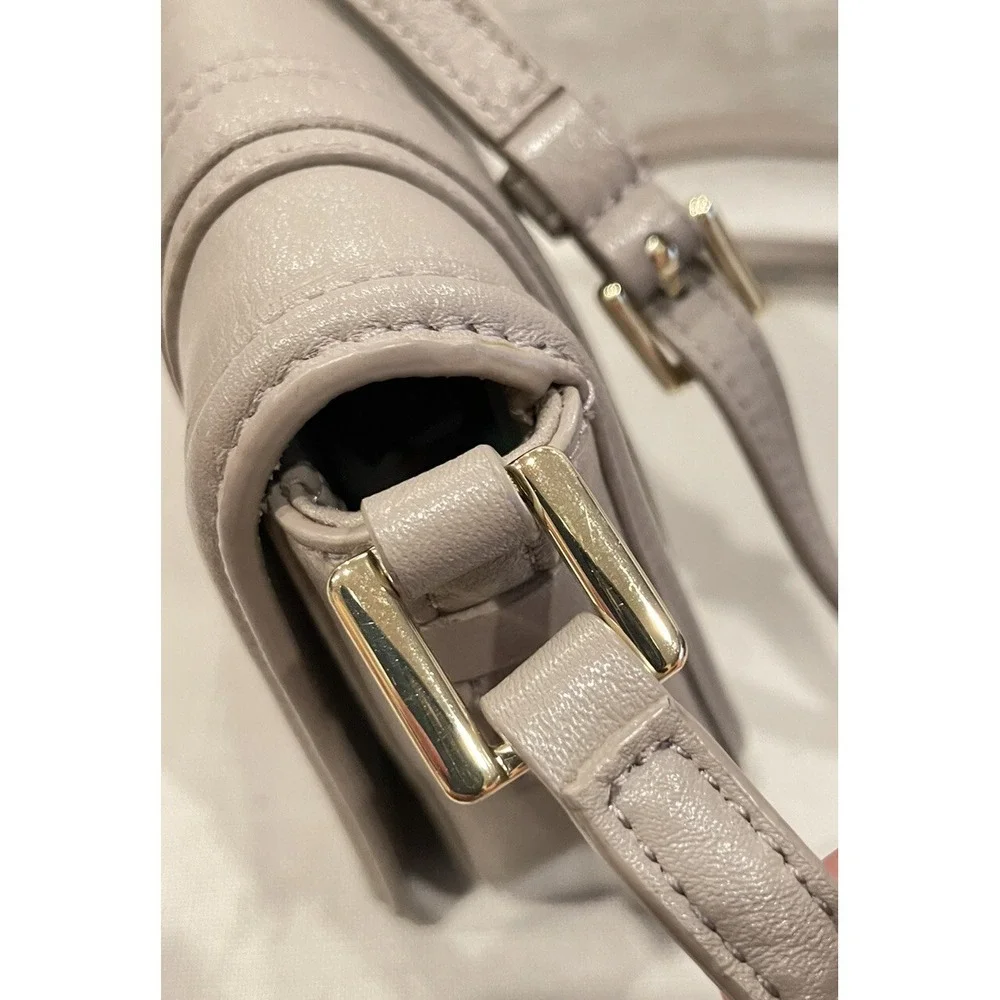 Tory Burch Gray Leather‎ Flap Crossbody Bag, Great